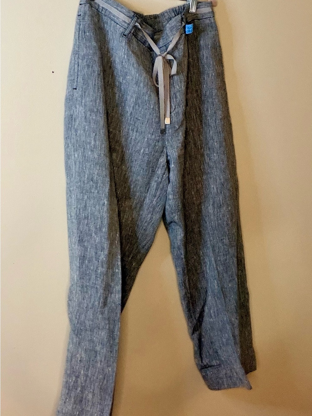 Chico's navy/white Ankle Crop Drawstring Pants